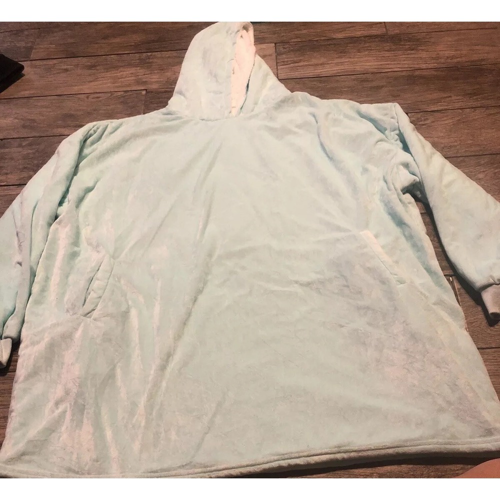 Light Green Velour Lined Hoodie Womens Size 2XL XXL Pullover Jacket Soft